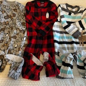 3 3T Carters Fleece Footed Pajamas